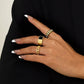 Retro trend black and white diamond drop oil ring ring female metal texture chain index finger ring jewelry