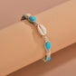 Braided Waxed Cord Turquoise Anklet Bohemian Shell Anklet Bracelet