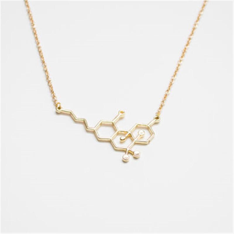 Creative Personality Jewelry HTC Chemical Molecular Necklace Science Students Pendant Clavicle Chain