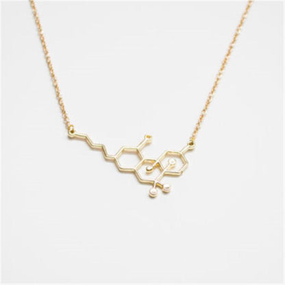 Creative Personality Jewelry HTC Chemical Molecular Necklace Science Students Pendant Clavicle Chain