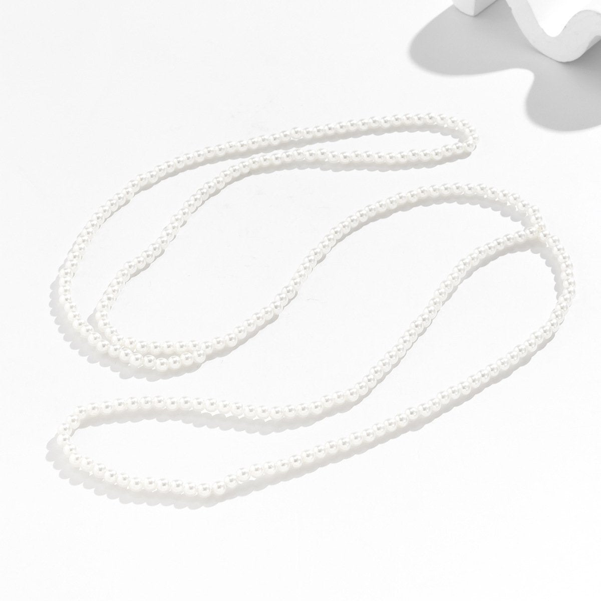 Jewelry Simple Stretch Beaded Double Layer Thigh Chain Foot Trim Geometric Imitation Pearl Beaded Body Chain