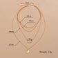Fashion Circle Moon Pendant Necklace Retro Fashion Multilayer Thin Chain Necklace Accessories