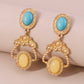 E1164 Medieval Literature and Art Elegant Vintage Earrings Personality Geometric Resin Turquoise Creative Earrings