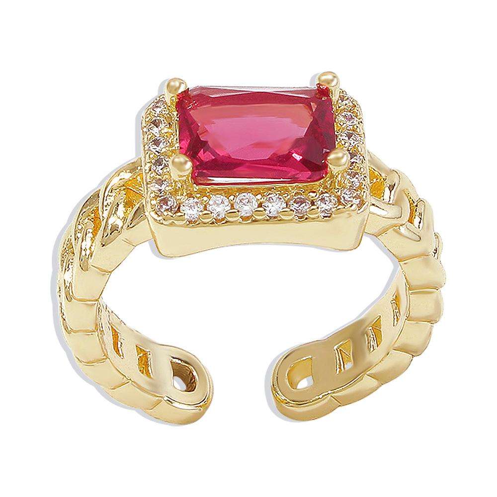 ZR33 Jewelry Simple Personality Square Zircon Jewelry Retro