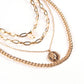 Hip Hop Metallic Acrylic Butterfly Multilayer Necklace Embossed Queen Like Geometric Clavicle Chain