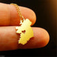 Popular Jewelry Ireland Heart Map Necklace Necklace Clavicle Chain