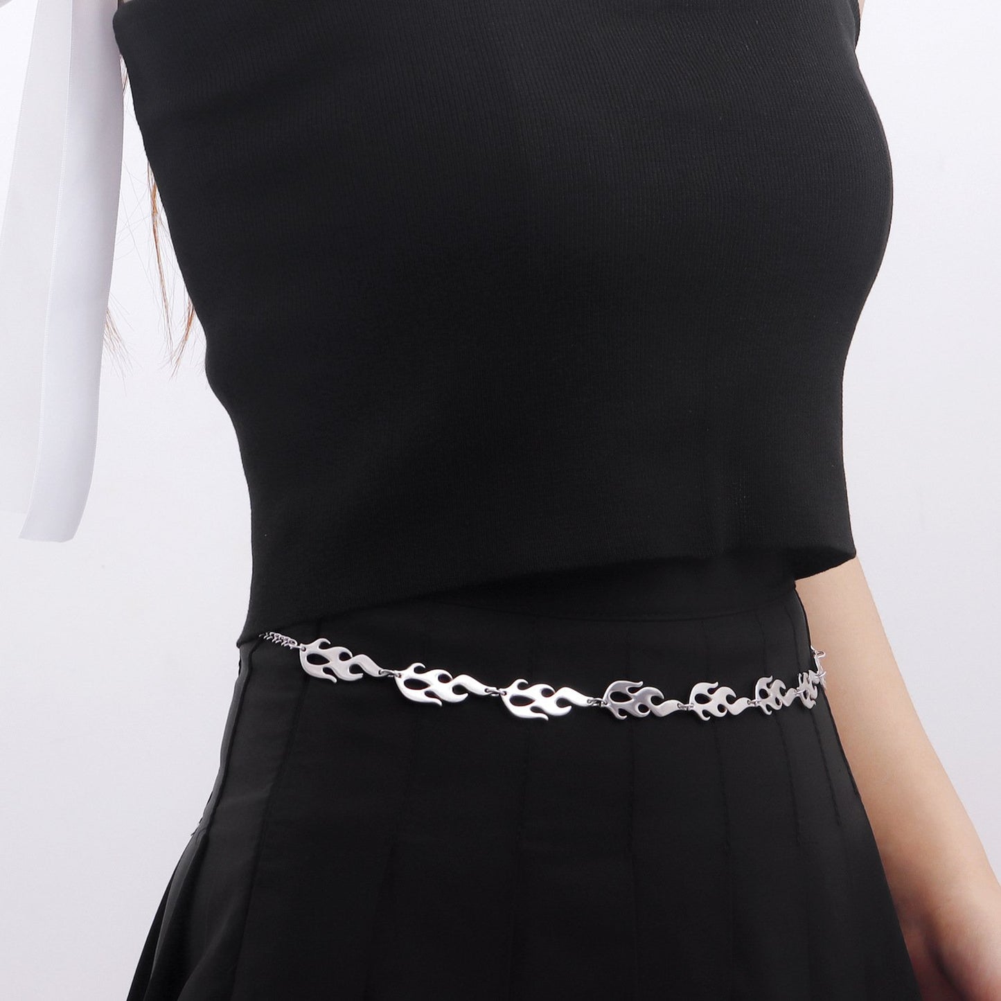 Jewelry trendy brand texture high-grade flame hip-hop waist chain street personality body chain female non-fading