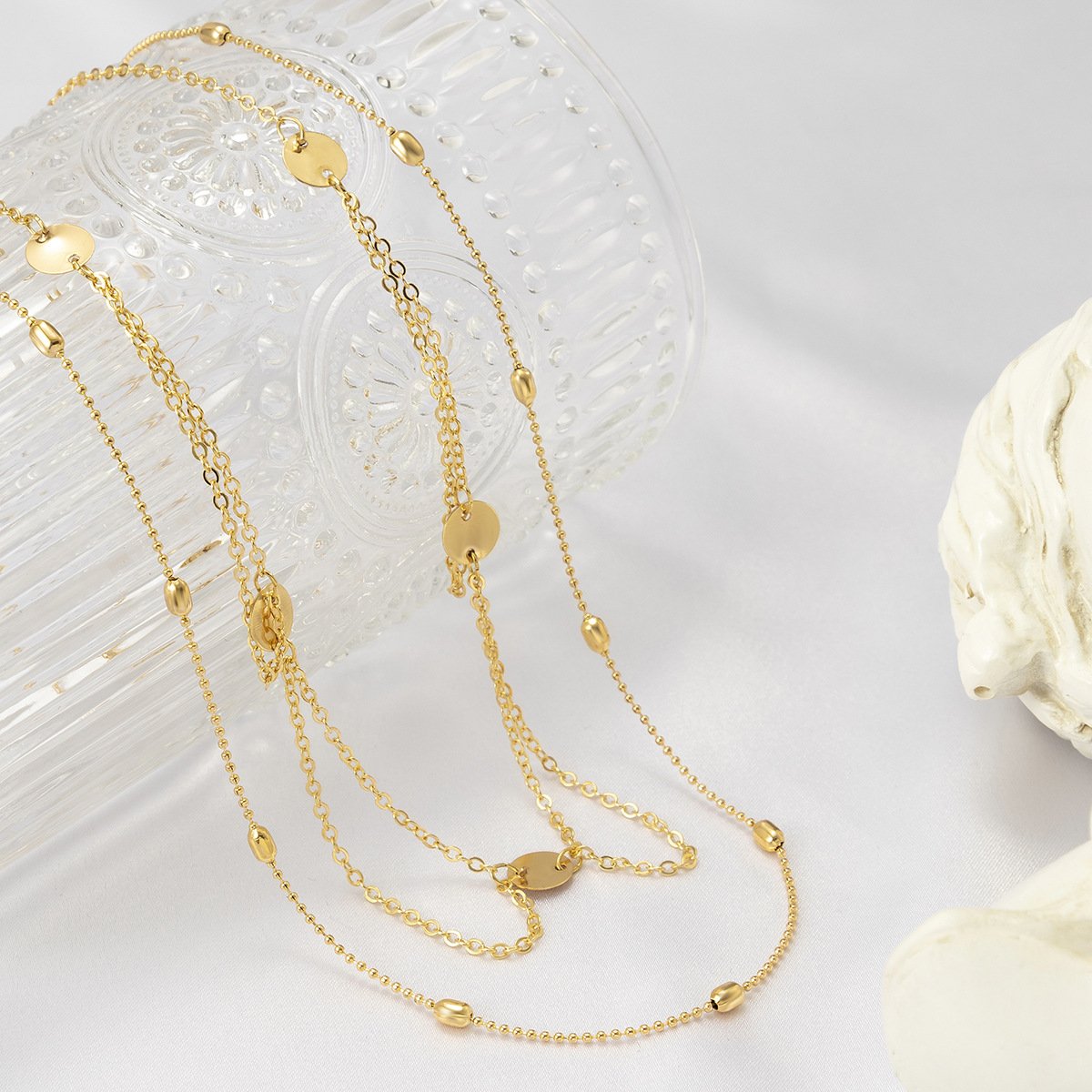 Jewelry Hip Hop Niche Tassel Chain Clavicle Necklace Simple Versatile Metal Sequin Necklace Female