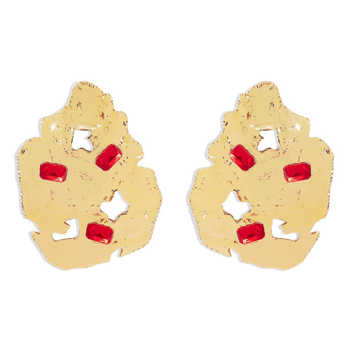 11231 Jewelry ZA Personality Funny Geometric Earrings Retro Metal Temperament Irregular Earrings