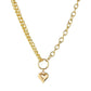 Fashion Asymmetric Chain Necklace Simple Pendant Peach Heart Necklace Accessories