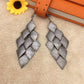 Long rhombus frosted surface earrings fashion multi-layer metal piece boutique earrings