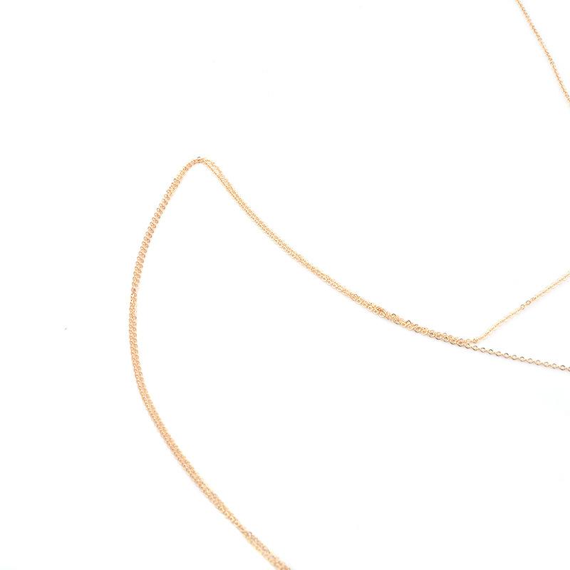 Jewelry Fashion Versatile Personality Body Clothing Chain Beaded Geometric Cross Necklace