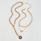 N8872 Baroque retro multi-layer necklace women's full diamond butterfly octagonal punk chain exaggerated pendant necklace