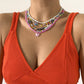 Jewelry mix-and-match butterfly multi-layer tassel rice bead necklace female contrast color pastoral letter flower necklace