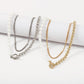 N1219 trendy OT buckle beaded geometric stacked necklace niche elegant retro temperament multi-layer necklace