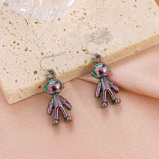 Ins Symphony Astronaut Earrings Fashion Punk Hip Hop Metal Stereo Geometry Astronaut Earrings Earrings