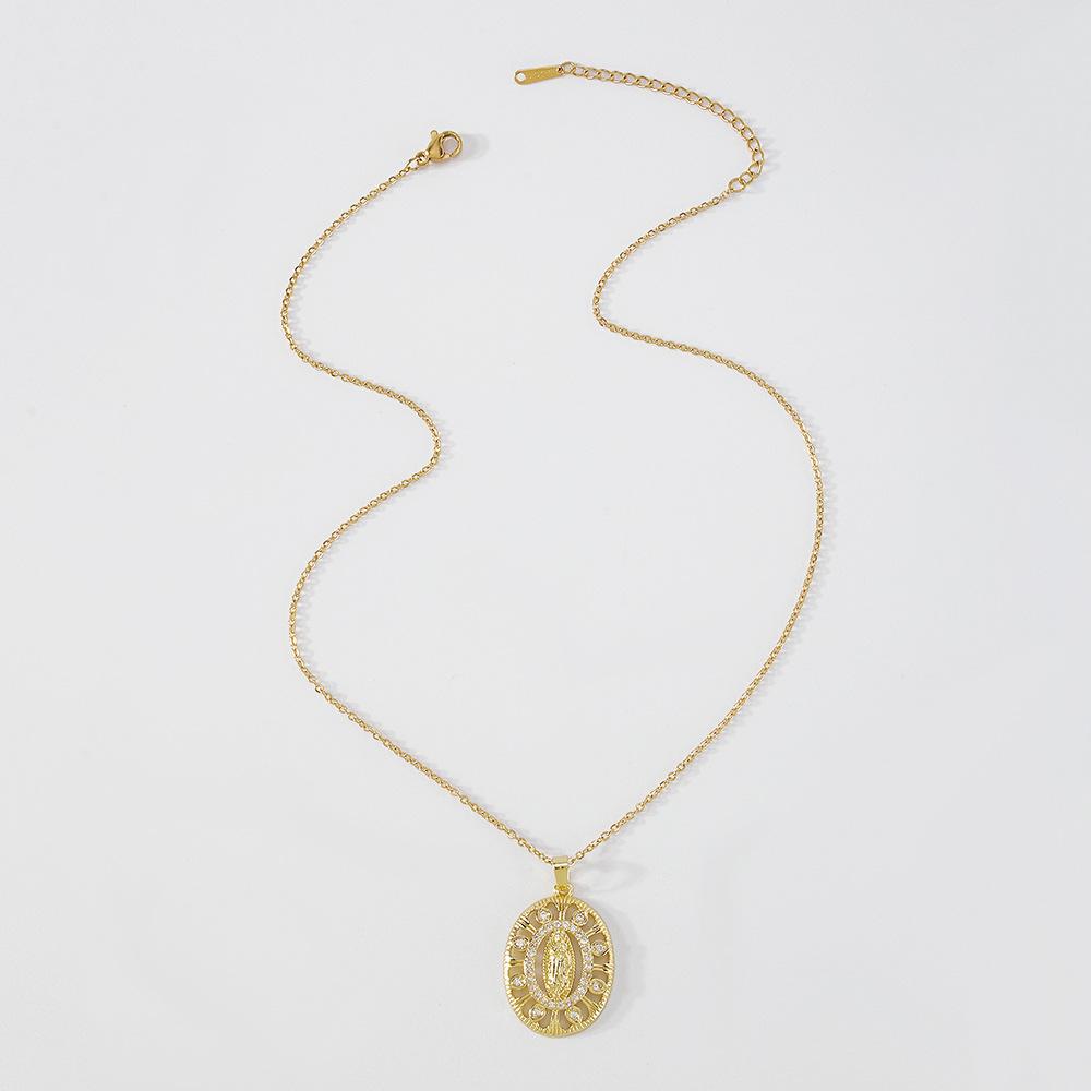 ZN14 Net Red Necklace Creative Zircon Simple Necklace Light Luxury Personality Religious Clavicle Chain Female