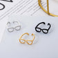 Ins childlike mini glasses ring fashion creative niche design opening index finger ring couple ring