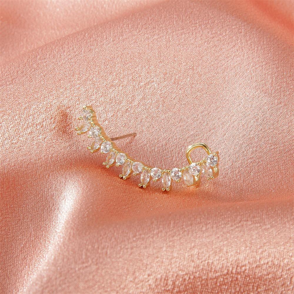 ins zircon ear bone clip fashion temperament niche design one-piece diamond ear clip personality ear stud earrings