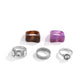 Jewelry fashion cold flash diamond ring set retro simple acrylic ring jewelry female