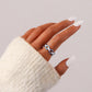 Fashion Stainless Steel Opening Adjustable Drop Oil Color O Chain Ring For Women