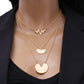 Exclusively For Fashionable Layered Necklace Bohemian Carved Half Circle Heartbeat Necklace