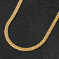 Men's Personality Fashion Gold Necklace Flat Embossed Chain Simple Versatile Items Jewelry