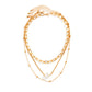 Jewelry Hip Hop Simple Metal Chain Clavicle Necklace French Multilayer Chain Imitation Pearl Necklace Female
