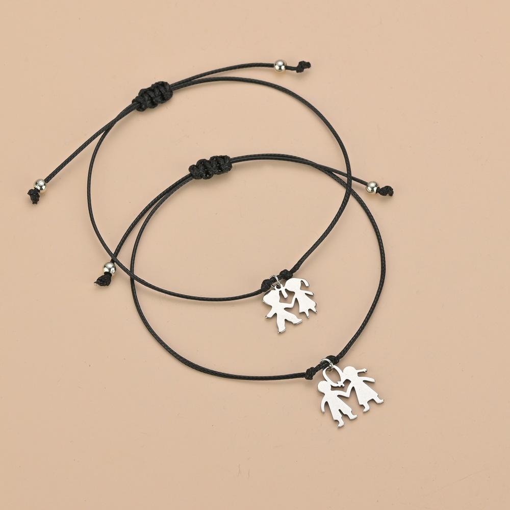 Fashion stainless steel accessories couple bracelet handmade braided bracelet accessories