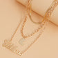 Ins trend multi-layered necklace female niche design sense geometric love wild letter creative jewelry