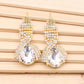 Fashionable atmosphere diamond-studded drop-shaped crystal gemstone earrings earrings accessories