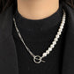Jewelry fashion OT buckle AB style pearl necklace female hexagonal pearl handmade trend necklace