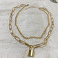 Jewelry Personality Punk Geometric Necklace Sweater Chain Female Simple Lock Shape Versatile Temperament Necklace Female