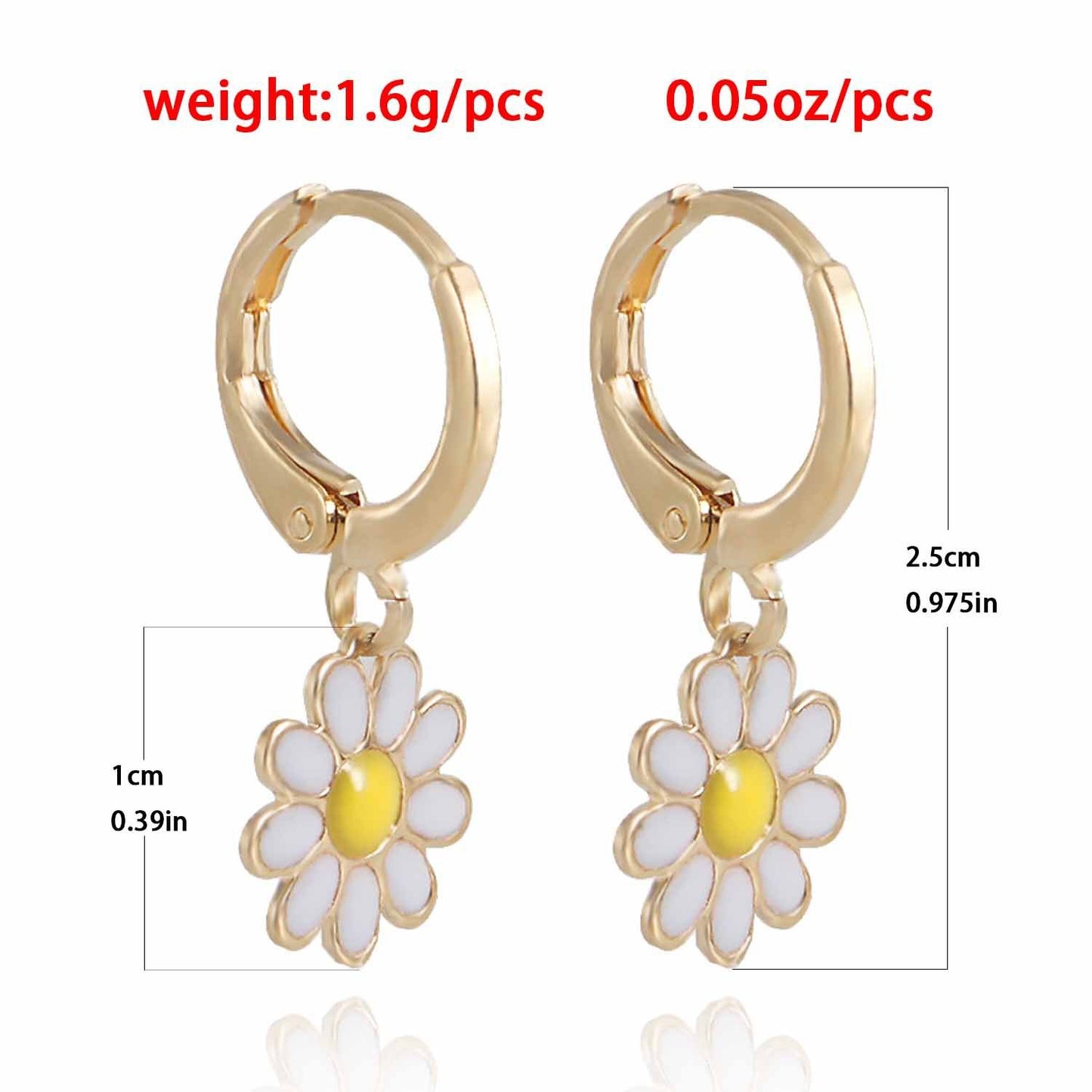 Jewelry Fashion Mini Geometric Oil Drip Flower Earrings Earrings High-end Niche Earrings