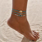 Anklet Creative Bohemian Starfish Shell Blue Bead Anklet Set Three-piece Set