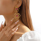 E1998 Medieval Elegant Court Earrings Vintage Retro Niche Hollow Flower Earrings Female