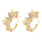 Creative three-dimensional metal c-shaped butterfly trend diamond earrings personality letter temperament fashion earrings