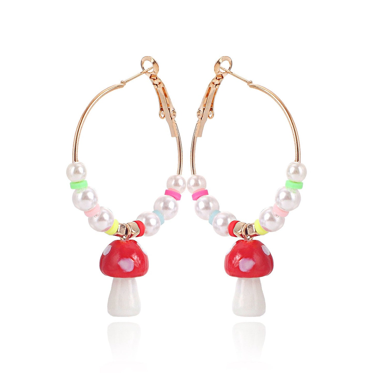 Jewelry Small Fresh Beaded Mushroom Pendant Earrings Earrings Personality Simple Versatile Temperament Earrings