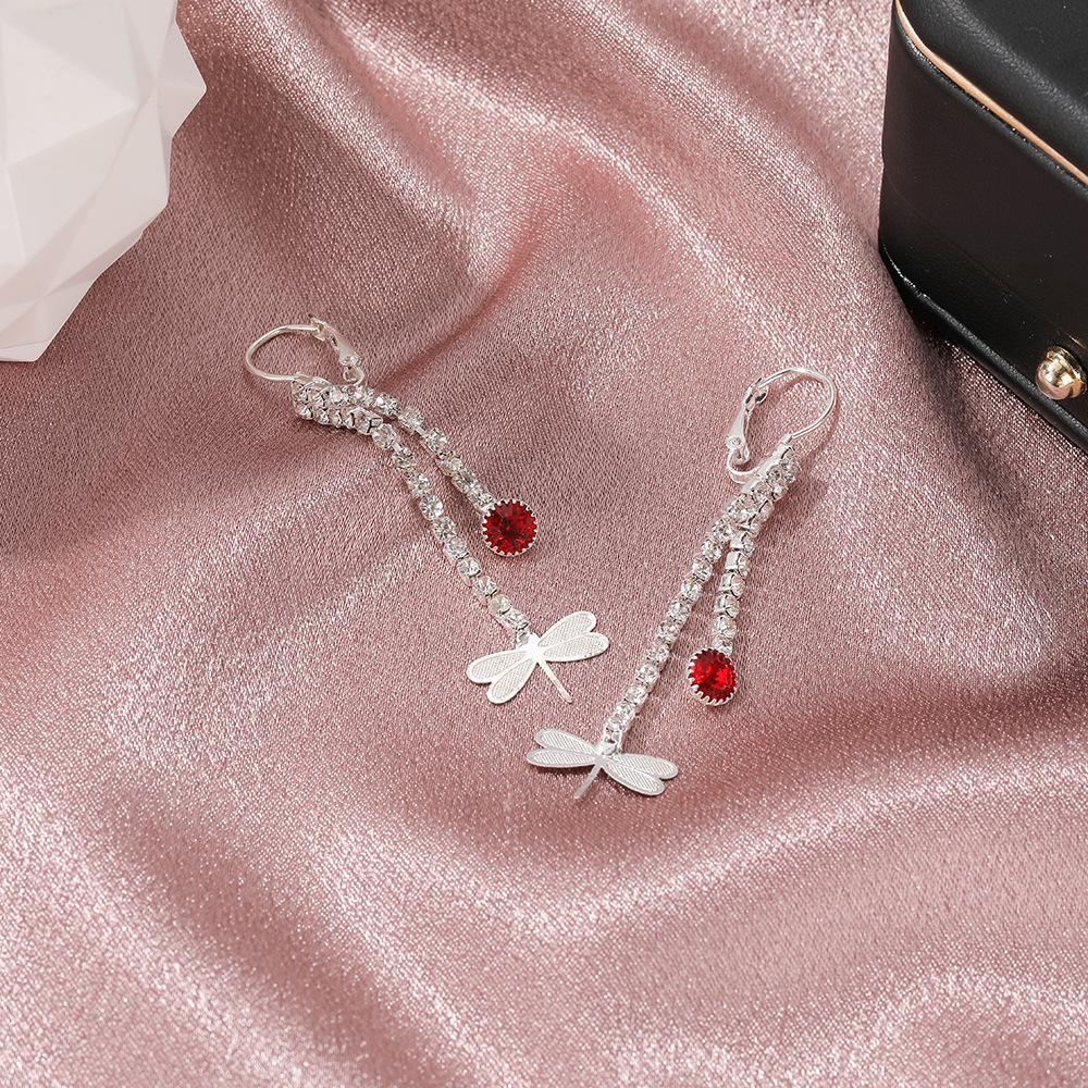 Niche Design Long Fashionable Dragonfly Earrings Female Exquisite Aesthetic Light Luxury Tassel Insect Earrings