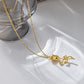 INS fashion furnace vacuum-plated 18K gold titanium steel three-dimensional rose necklace female Mother's Day gift