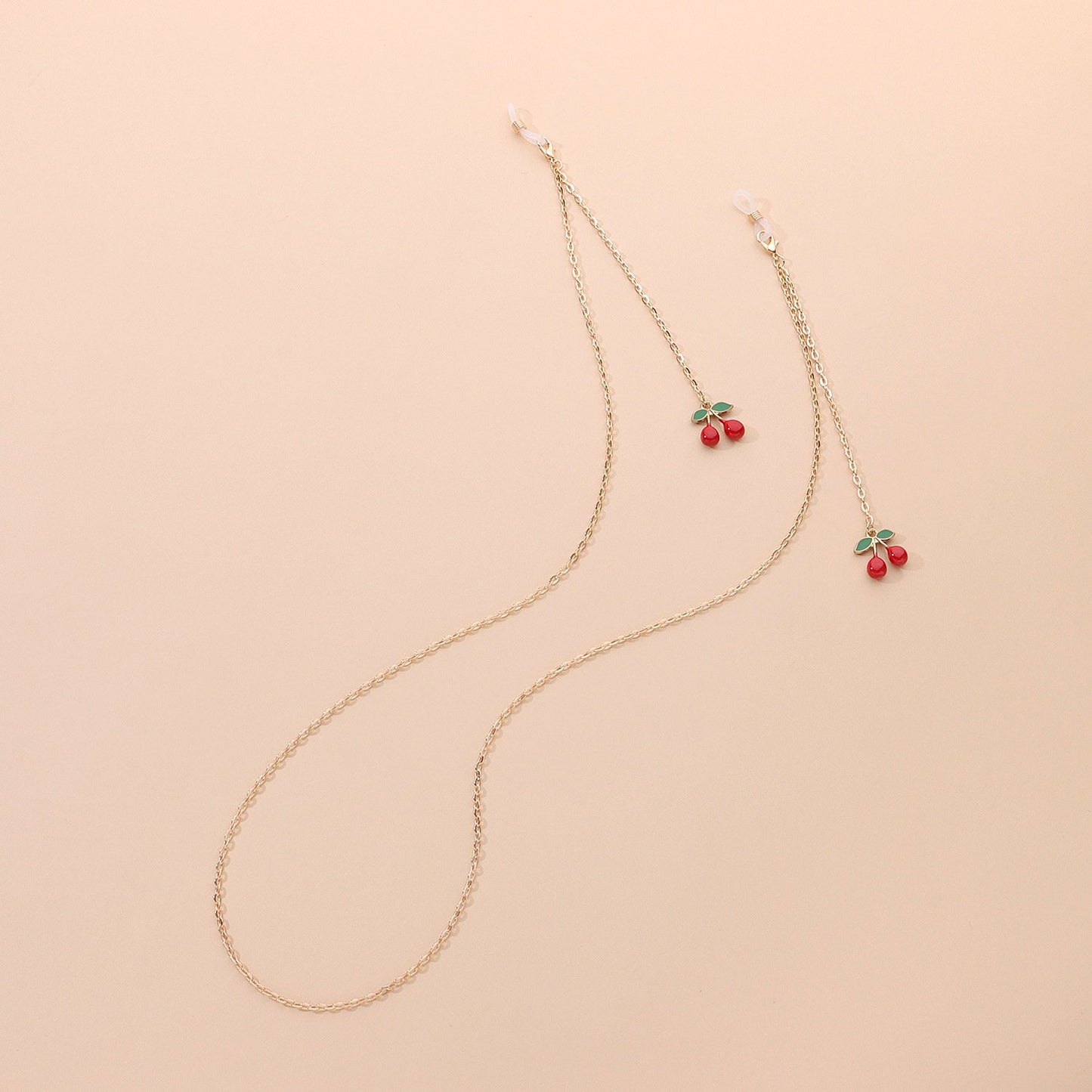 Jewelry Temperament Popular Red Cherry Pendant Glasses Chain Fashion Metal Chain Glasses Accessories
