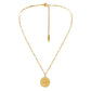 Niche Fashion Simple Personality Retro Stainless Steel Coin Eyelashes Eyes Short Necklace Necklace Female