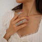R746 Jewelry Personality Diamond Hollow One-Piece Ring Fashion Exaggerated Creative Ring Female
