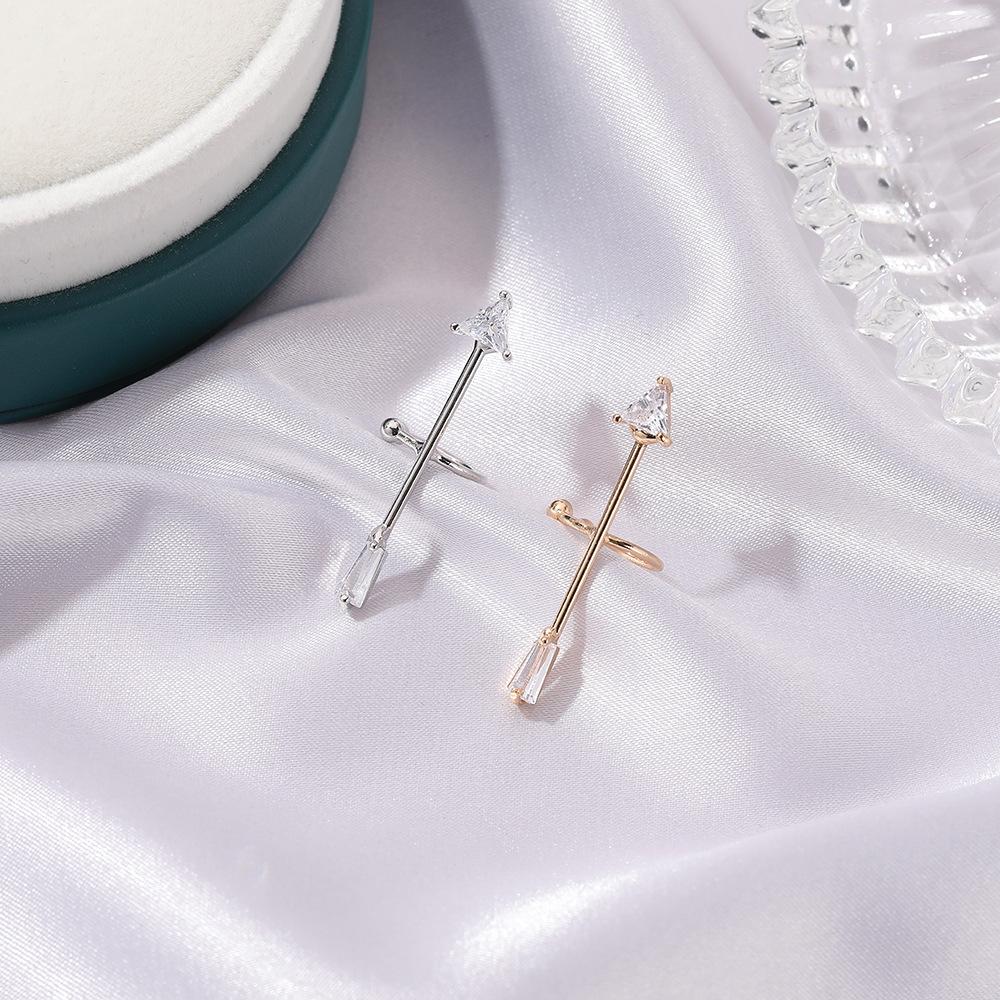 Temperament zircon arrow ear clip simple all-match single non-pierced earrings ins ear bone clip