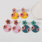 E138 small fresh earrings spring and summer outing sweet flower earrings soft pottery color fashion earrings women