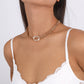N1799 double-breasted creative geometric rhinestone micro-inlaid necklace women's fashion trend niche personality necklace