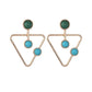 Fashion Exaggerated Geometric Round Triangle Square Alloy Large Earrings Front and Back Ear Clip Accessories