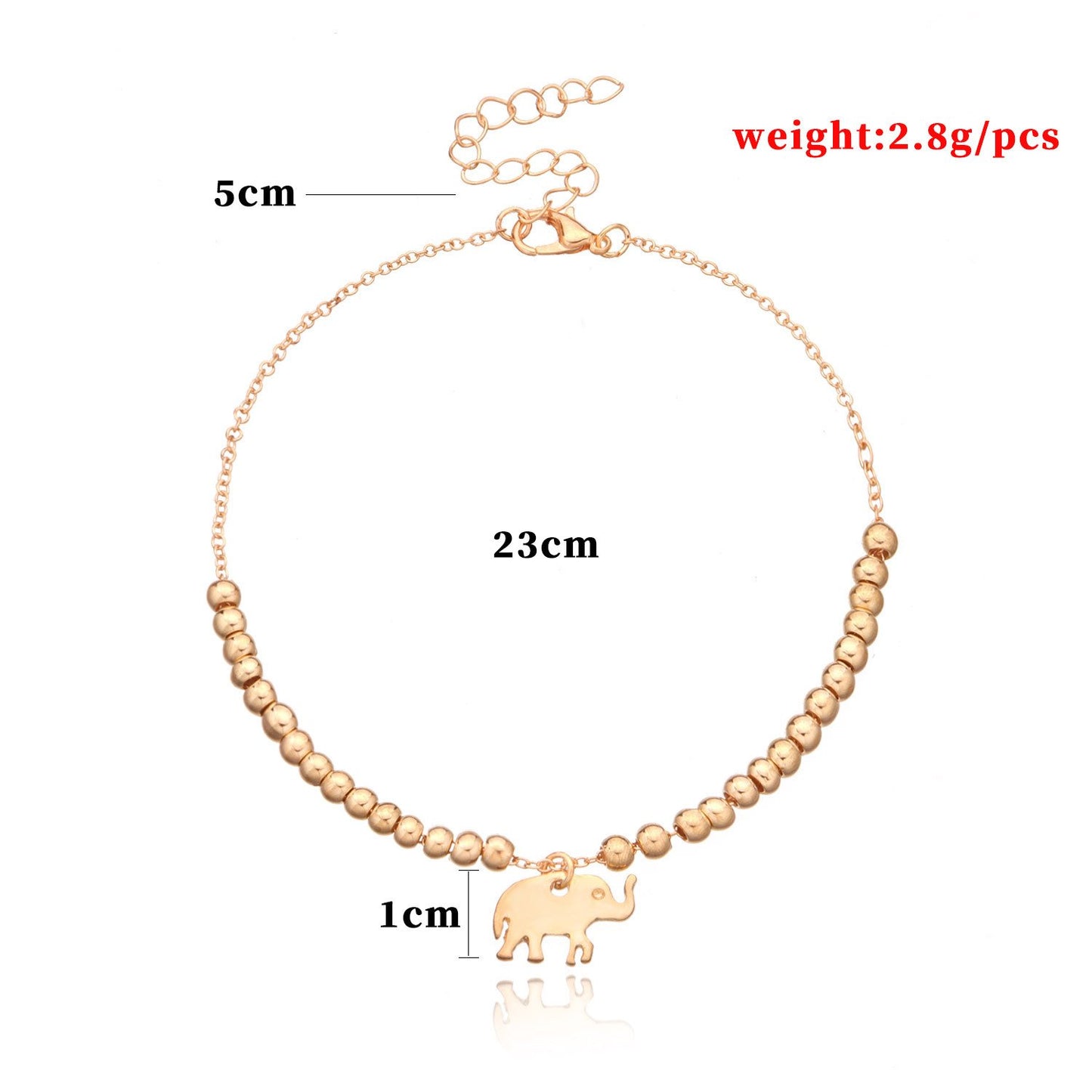 Jewelry proboscis elephant accessories anklet female fashion simple CCB beaded chain foot decoration