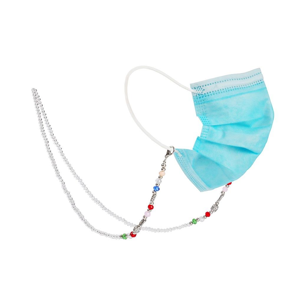 Mask Lanyard Necklace Fashion Transparent Faceted Beads Retro Mix and Match Color Beads Anti-lost Mask Chain