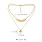 Ins niche simple titanium steel real gold butterfly pendant fashion chain collarbone necklace double layer necklace